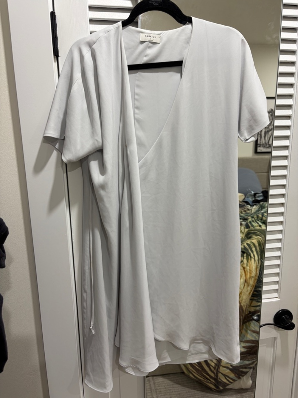 Babaton Light Gray Wallace Wrap Dress